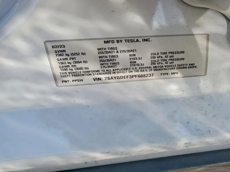 2023 TESLA MODEL Y   