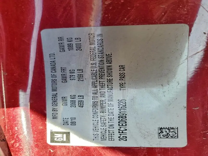 2011 CHEVROLET CAMARO LT  