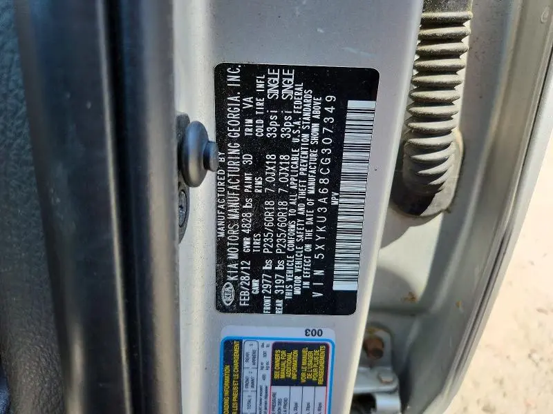 2012 KIA SORENTO EX  