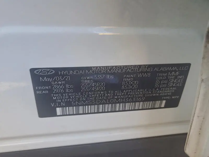 2021 HYUNDAI SANTA FE CALLIGRAPHY  