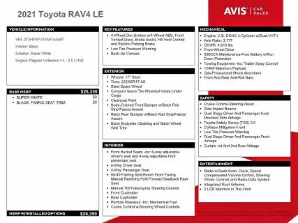 2021 TOYOTA RAV4 LE  