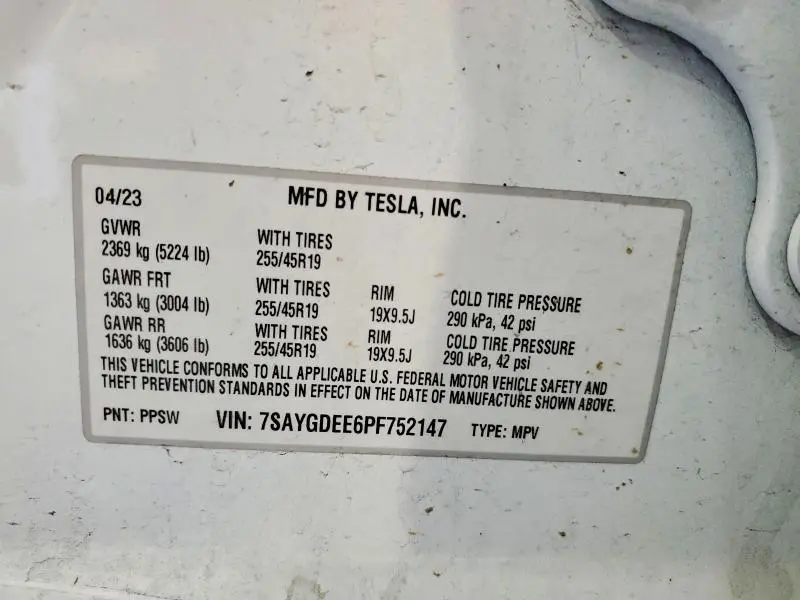 2023 TESLA MODEL Y   