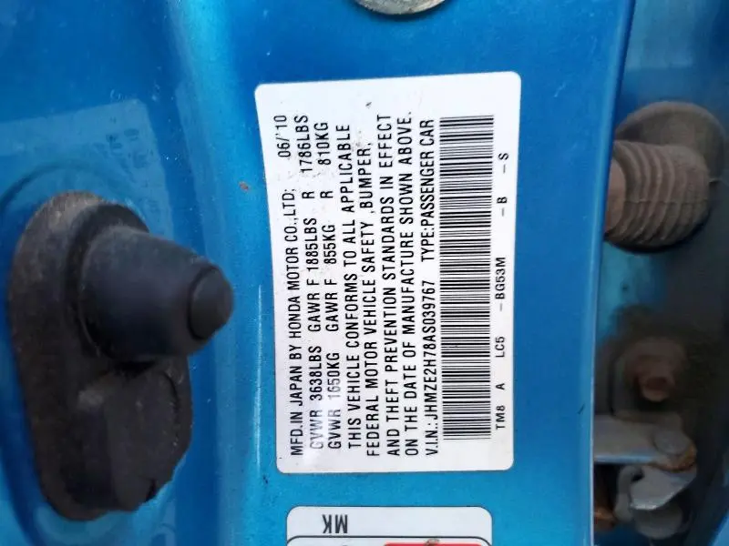 2010 HONDA INSIGHT EX  