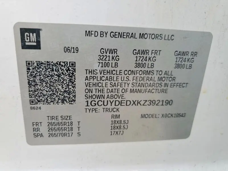 2019 CHEVROLET SILVERADO K1500 LT  