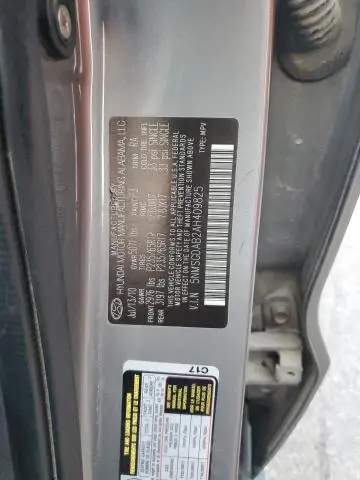 2010 HYUNDAI SANTA FE GLS  