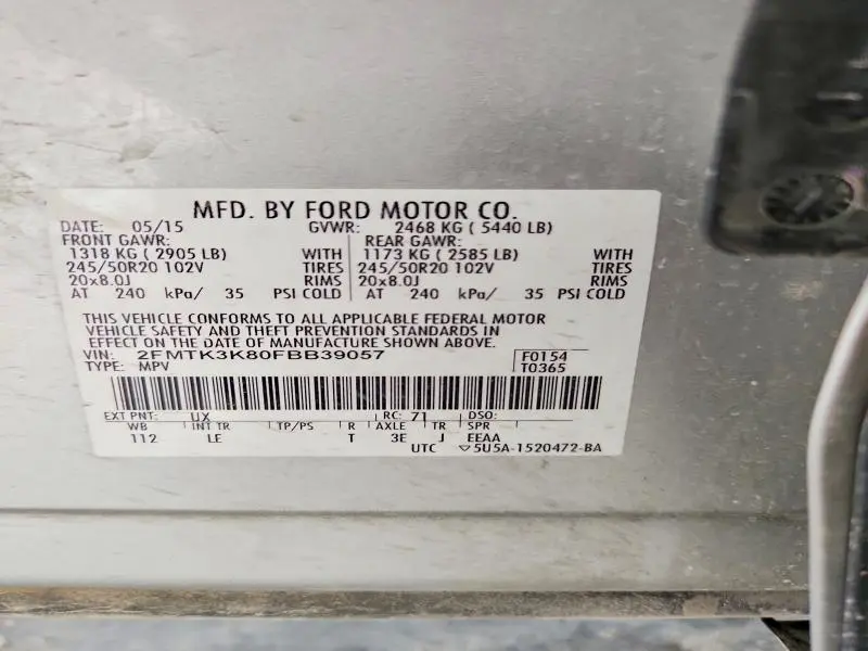 2015 FORD EDGE TITANIUM  