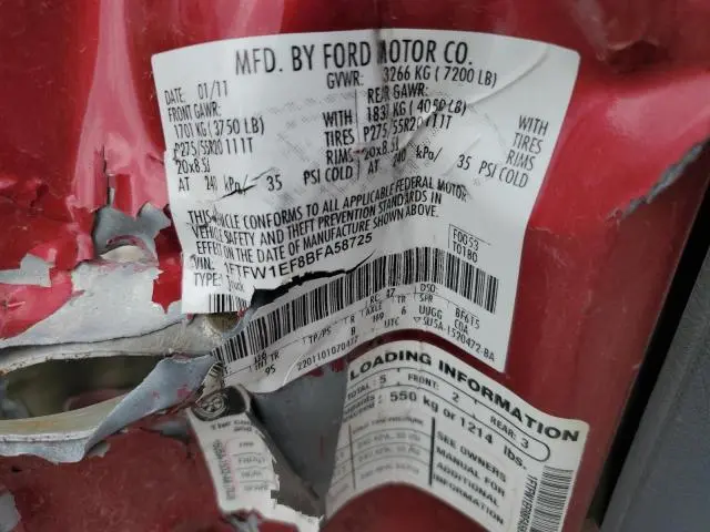 2011 FORD F150 SUPERCREW  