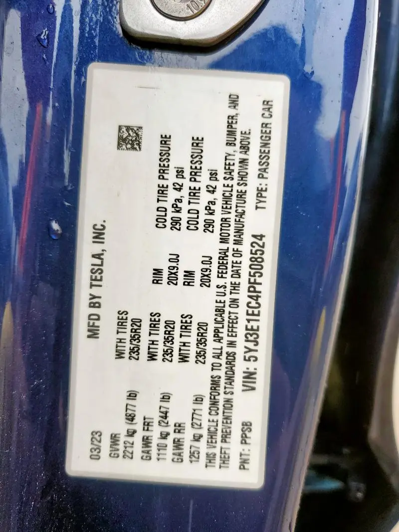 2023 TESLA MODEL 3   