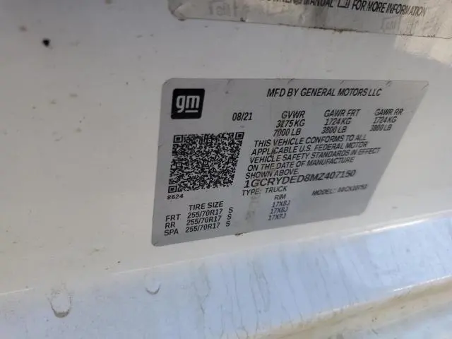 2021 CHEVROLET SILVERADO K1500 LT  