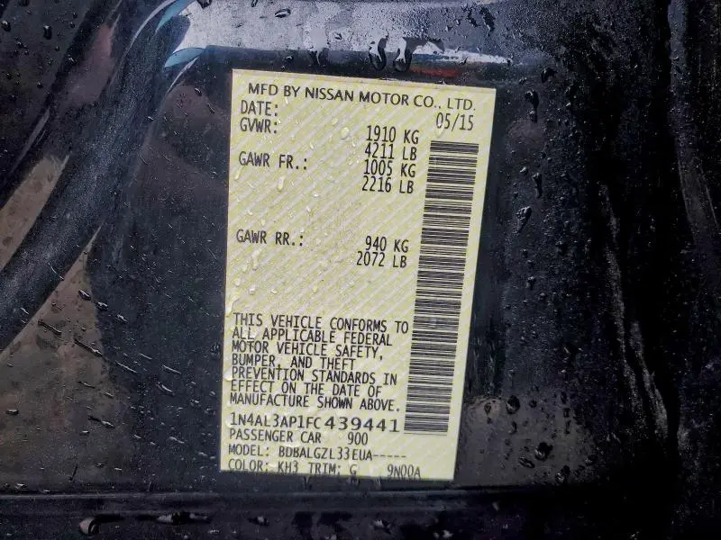 2015 NISSAN ALTIMA 2.5  