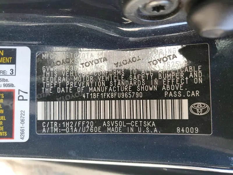 2015 TOYOTA CAMRY SE  