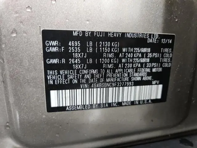 2015 SUBARU OUTBACK 2.5I LIMITED  
