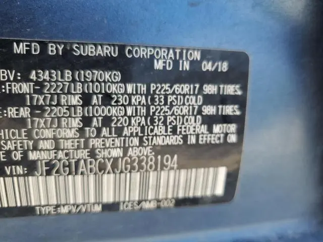 2018 SUBARU CROSSTREK PREMIUM  