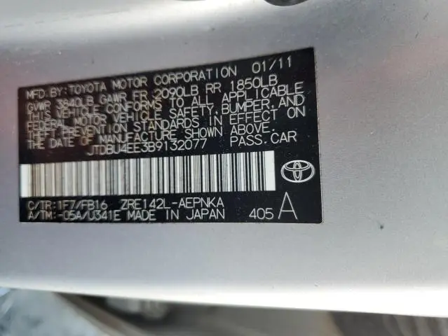 2011 TOYOTA COROLLA BASE  
