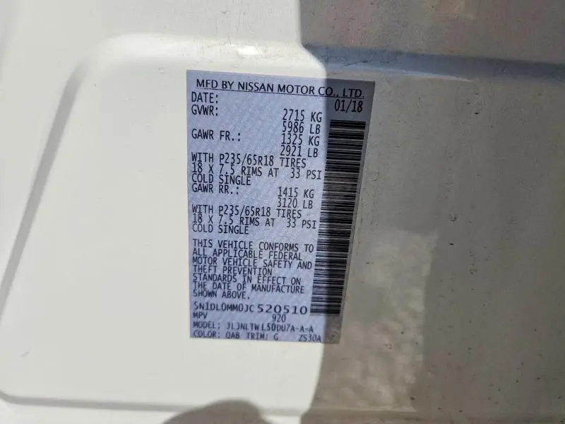 2018 INFINITI QX60 BASE  