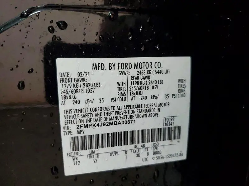 2021 FORD EDGE SEL  