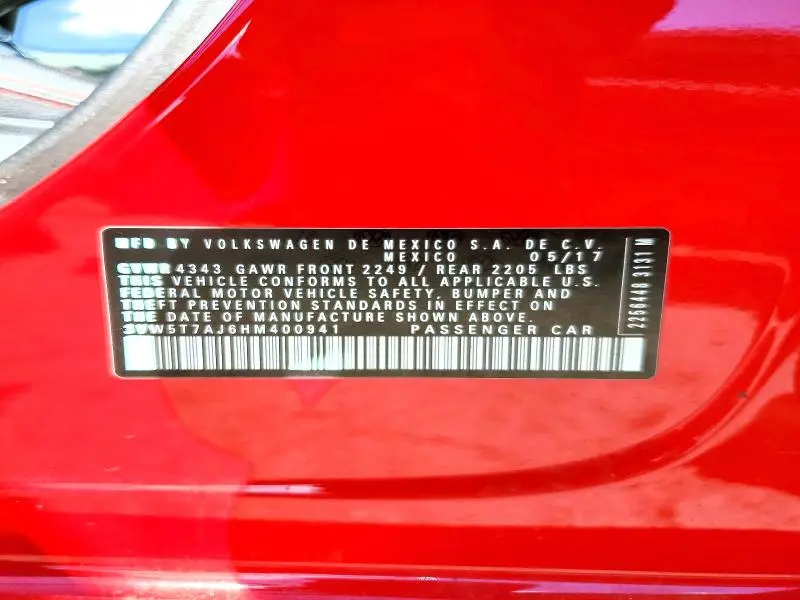 2017 VOLKSWAGEN JETTA GLI  