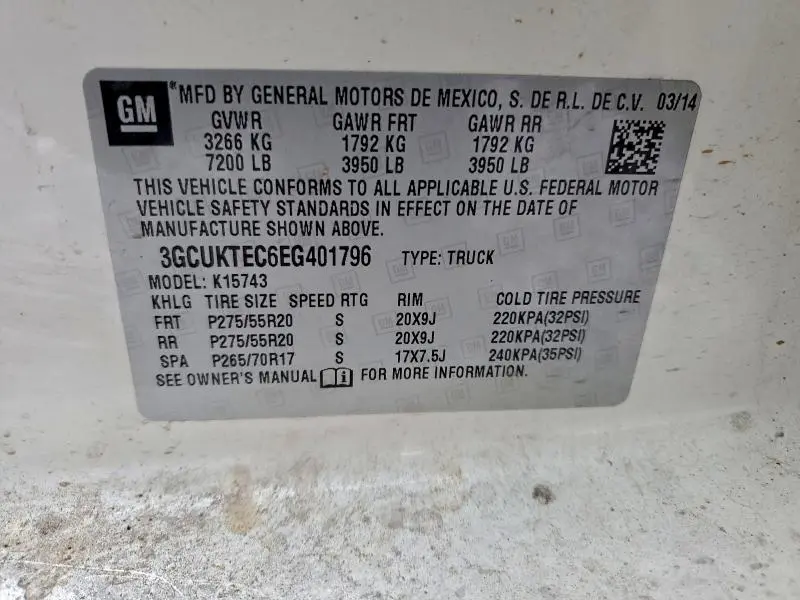 2014 CHEVROLET SILVERADO K1500 HIGH COUNTRY  