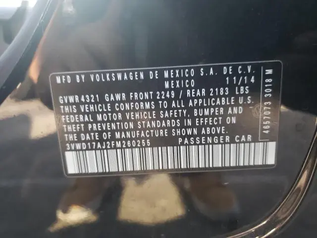 2015 VOLKSWAGEN JETTA   