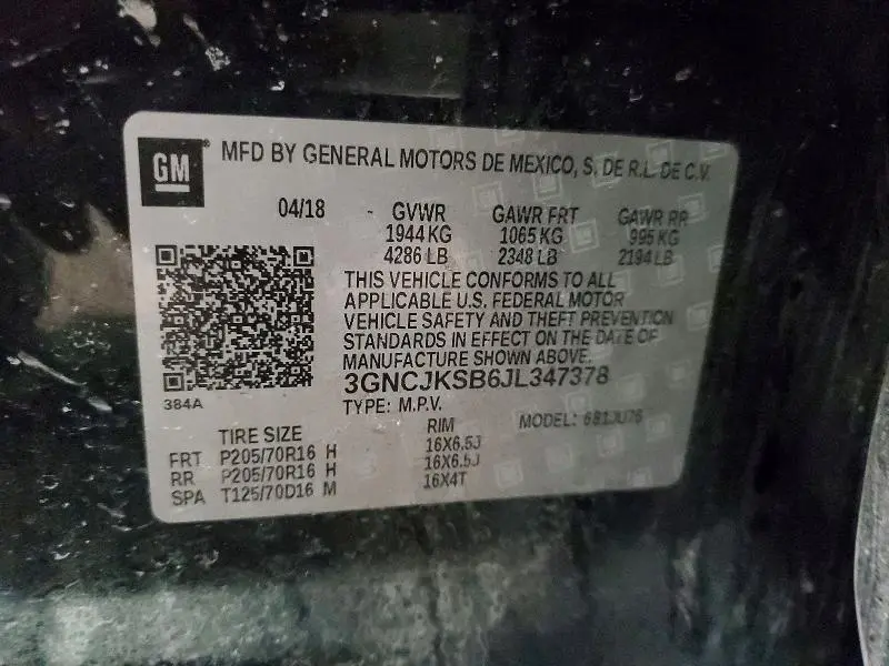 2018 CHEVROLET TRAX LS  