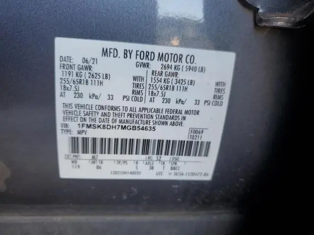 2021 FORD EXPLORER XLT  