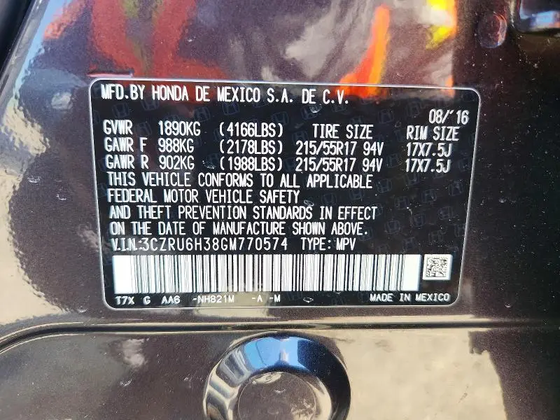 2016 HONDA HR-V LX  