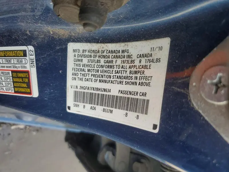 2011 HONDA CIVIC EX  