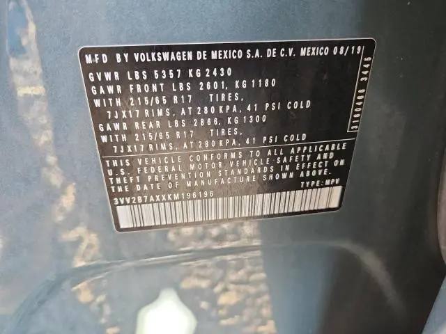 2019 VOLKSWAGEN TIGUAN SE  