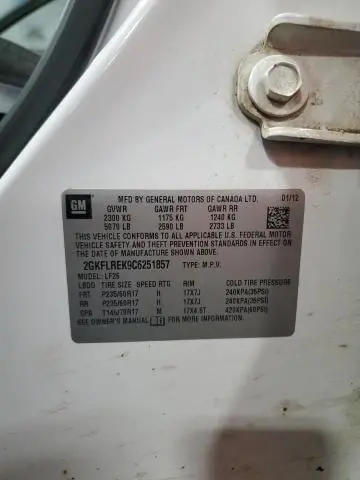 2012 GMC TERRAIN SLE  