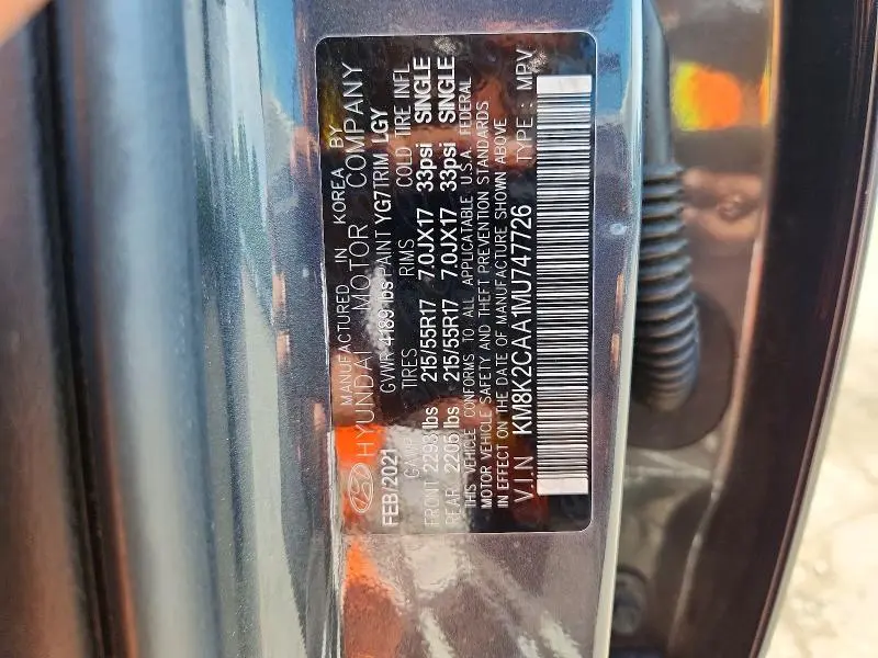 2021 HYUNDAI KONA SEL  