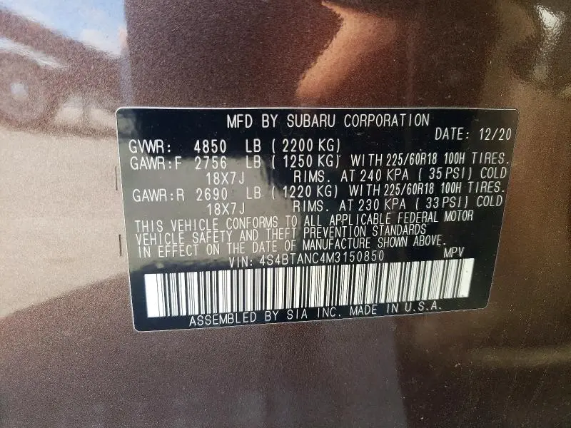 2021 SUBARU OUTBACK LIMITED  