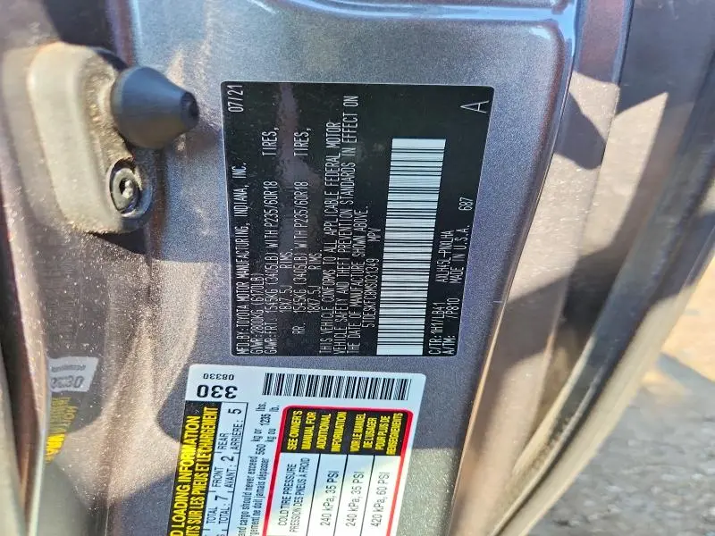 2021 TOYOTA SIENNA PLATINUM 7-PASSENGER  
