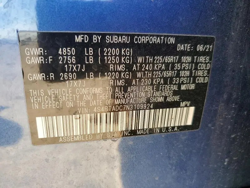 2022 SUBARU OUTBACK PREMIUM  