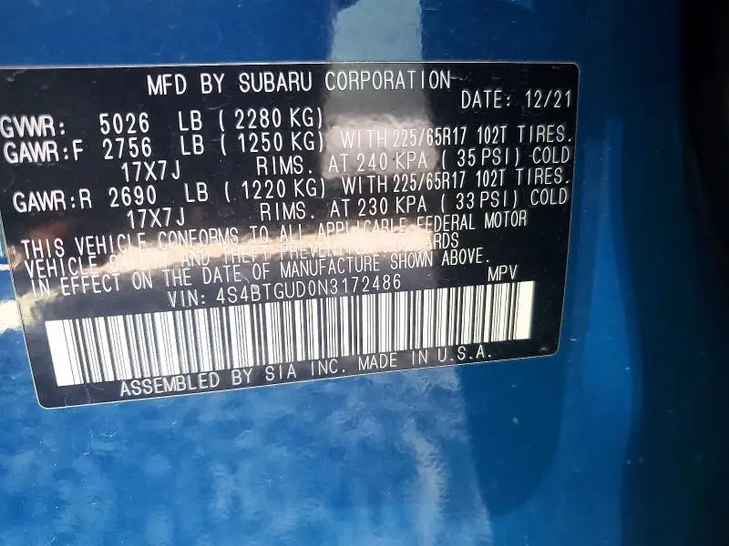 2022 SUBARU OUTBACK WILDERNESS  