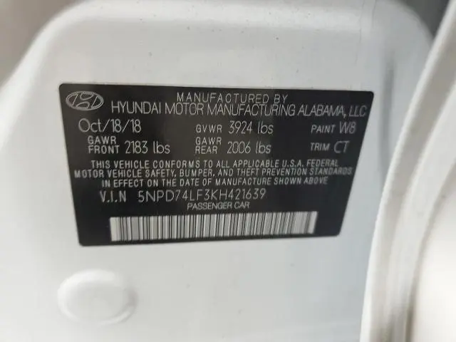 2019 HYUNDAI ELANTRA SE  