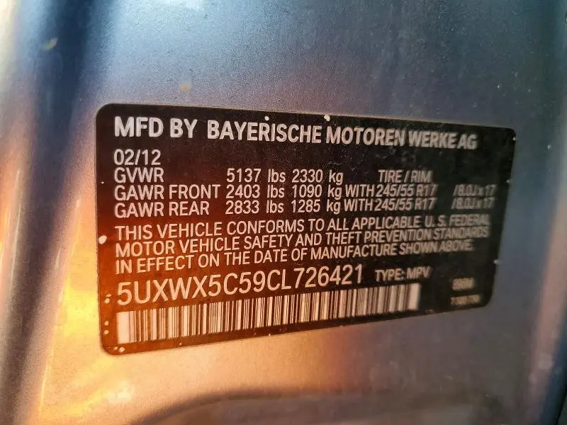 2012 BMW X3 XDRIVE28I  