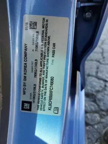 2015 CHEVROLET SPARK 2LT