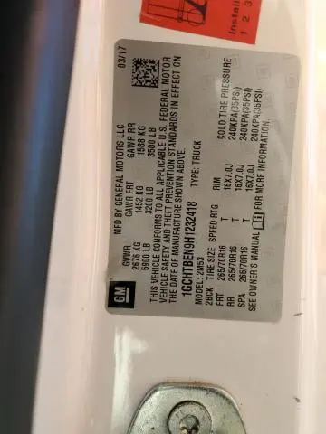 2017 CHEVROLET COLORADO   