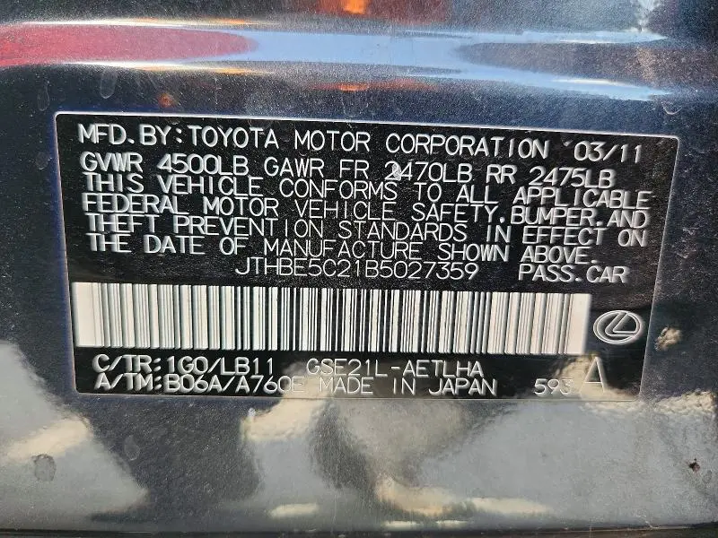 2011 LEXUS IS 350  