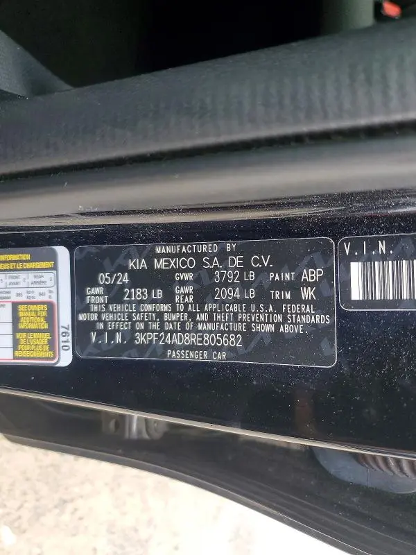 2024 KIA FORTE LXS  