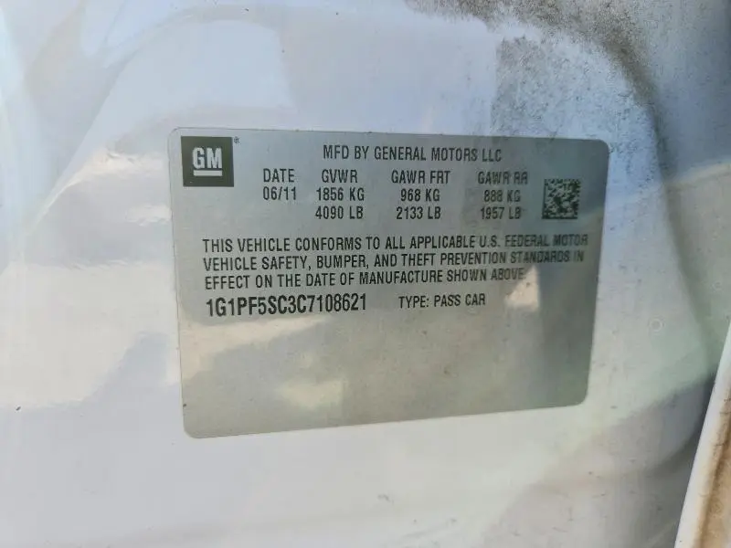 2012 CHEVROLET CRUZE LT  