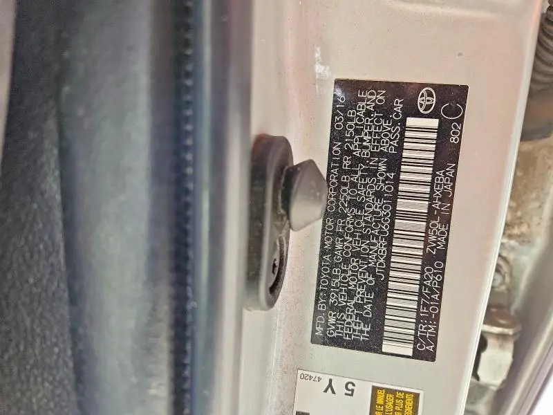 2016 TOYOTA PRIUS TWO  