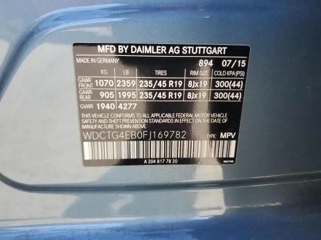 2015 MERCEDES-BENZ GLA 250  