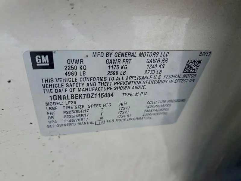 2013 CHEVROLET EQUINOX LS  