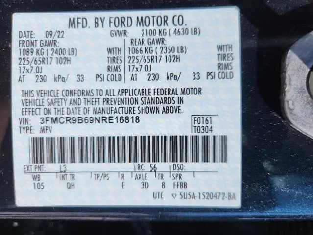 2022 FORD BRONCO SPORT BIG BEND  