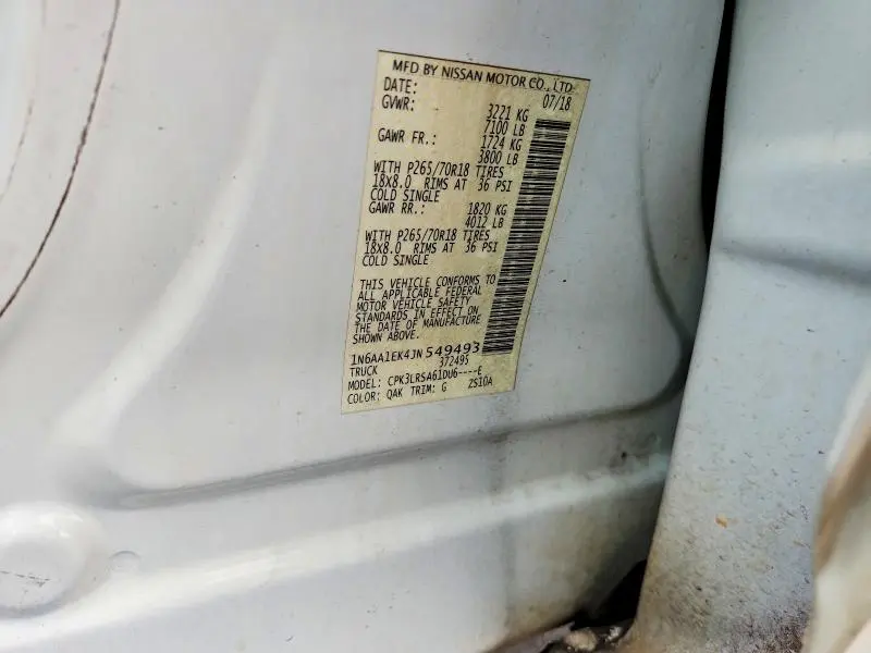 2018 NISSAN TITAN S  