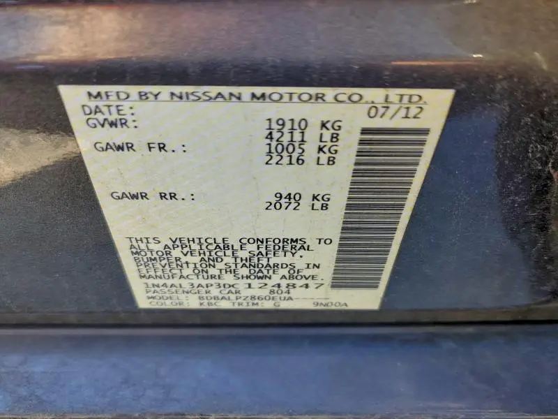 2013 NISSAN ALTIMA 2.5  