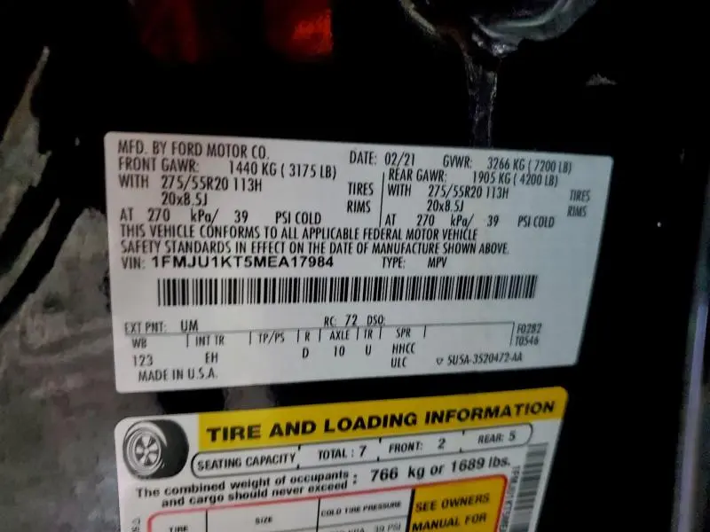 2021 FORD EXPEDITION LIMITED  