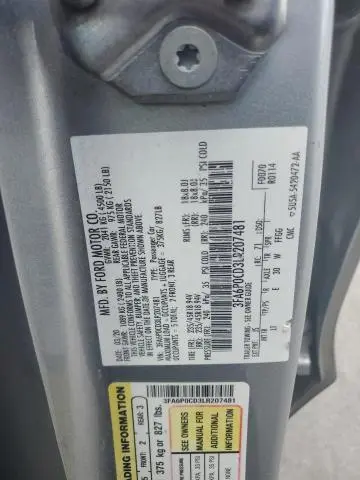 2020 FORD FUSION SEL  