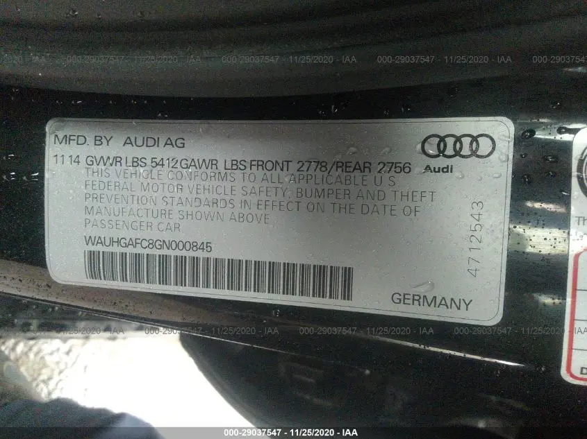 2016 AUDI A6 3.0T PRESTIGE